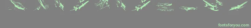 Czcionka Wariiwarplanes – zielone czcionki na szarym tle
