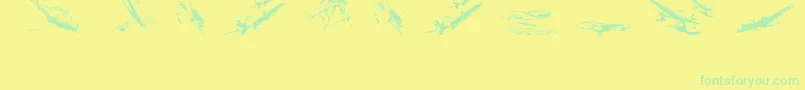Wariiwarplanes Font – Green Fonts on Yellow Background