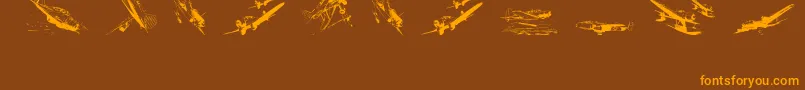 Wariiwarplanes Font – Orange Fonts on Brown Background