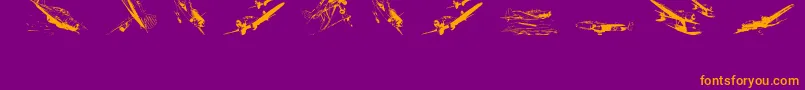 Wariiwarplanes Font – Orange Fonts on Purple Background