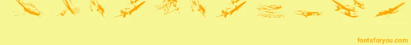 Wariiwarplanes Font – Orange Fonts on Yellow Background