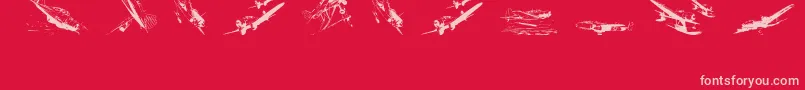 Wariiwarplanes Font – Pink Fonts on Red Background