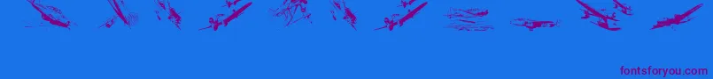 Wariiwarplanes Font – Purple Fonts on Blue Background