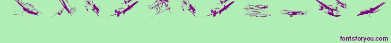 Wariiwarplanes Font – Purple Fonts on Green Background