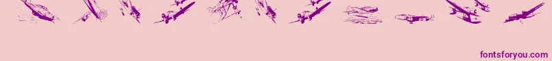 Wariiwarplanes Font – Purple Fonts on Pink Background