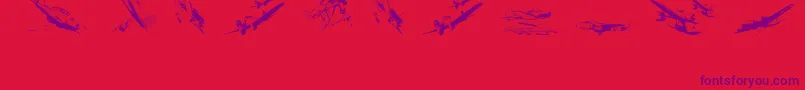 Wariiwarplanes Font – Purple Fonts on Red Background