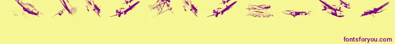Wariiwarplanes Font – Purple Fonts on Yellow Background