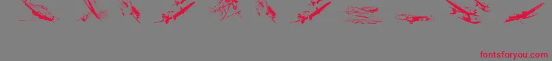 Wariiwarplanes Font – Red Fonts on Gray Background