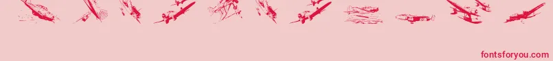 Fonte Wariiwarplanes – fontes vermelhas em um fundo rosa