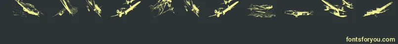 Wariiwarplanes Font – Yellow Fonts on Black Background