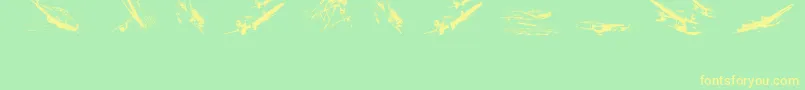 Wariiwarplanes Font – Yellow Fonts on Green Background