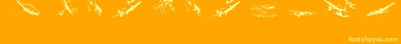 Wariiwarplanes Font – Yellow Fonts on Orange Background