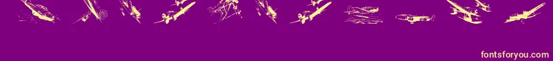 Wariiwarplanes Font – Yellow Fonts on Purple Background