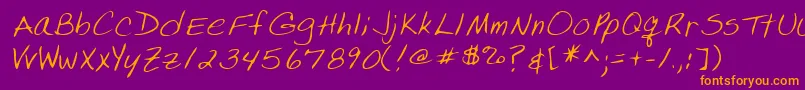 Lehn224 Font – Orange Fonts on Purple Background