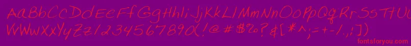 Lehn224-Schriftart – Rote Schriften auf violettem Hintergrund