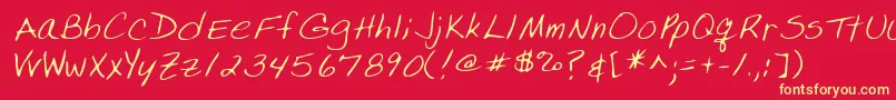 Lehn224 Font – Yellow Fonts on Red Background