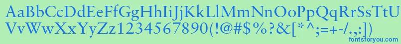 SabonltstdRoman Font – Blue Fonts on Green Background