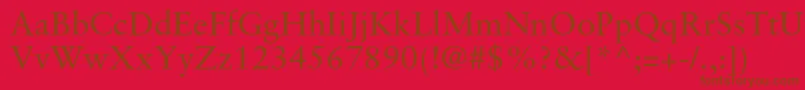 SabonltstdRoman Font – Brown Fonts on Red Background