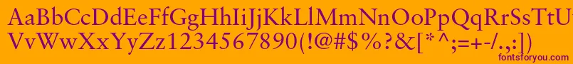 SabonltstdRoman Font – Purple Fonts on Orange Background