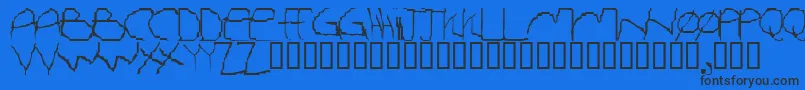 Шрифт IThinkImTurningJapanese – чёрные шрифты на синем фоне