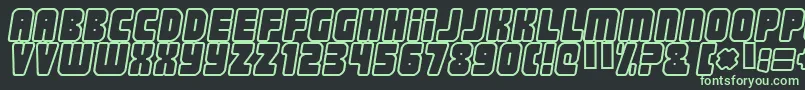 フォントNonstop Italic – 黒い背景に緑の文字