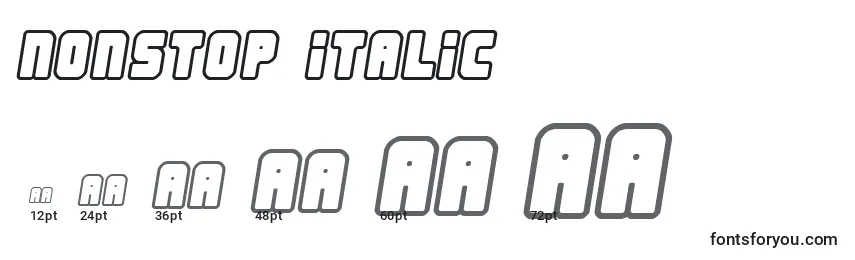 Размеры шрифта Nonstop Italic
