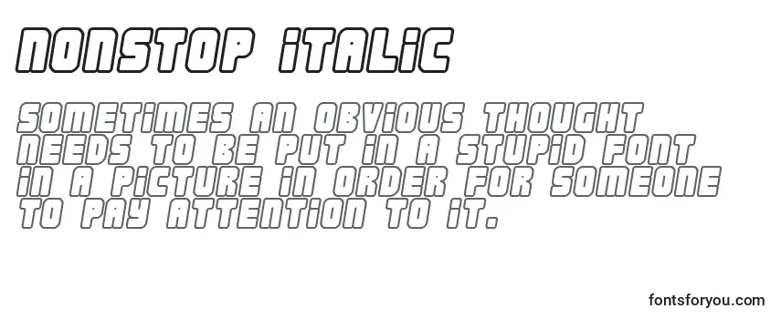 Przegląd czcionki Nonstop Italic