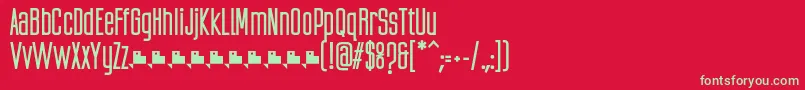 フォントUbicadaBoldFfp – 赤い背景に緑の文字