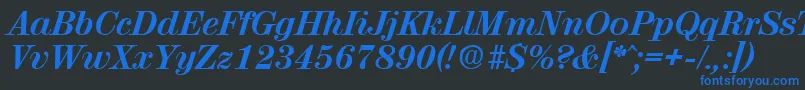 ValenciaBoldita Font – Blue Fonts on Black Background