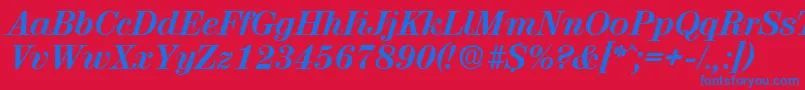 ValenciaBoldita Font – Blue Fonts on Red Background