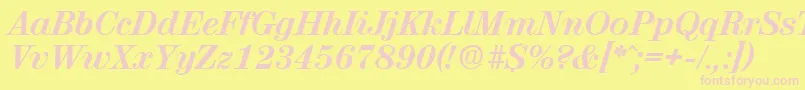 ValenciaBoldita Font – Pink Fonts on Yellow Background