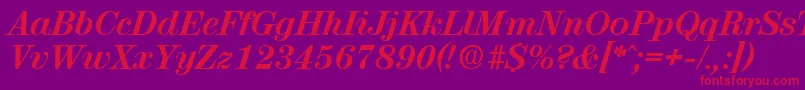 ValenciaBoldita-Schriftart – Rote Schriften auf violettem Hintergrund