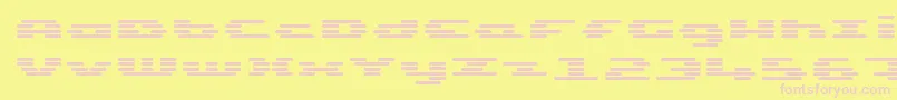 UpTinyLcdFourDecoh Font – Pink Fonts on Yellow Background