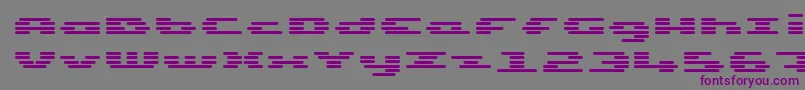 フォントUpTinyLcdFourDecoh – 紫色のフォント、灰色の背景