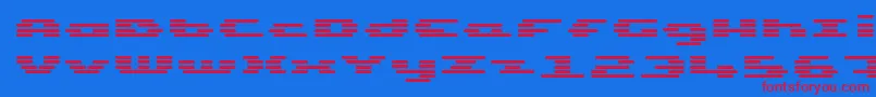 UpTinyLcdFourDecoh Font – Red Fonts on Blue Background