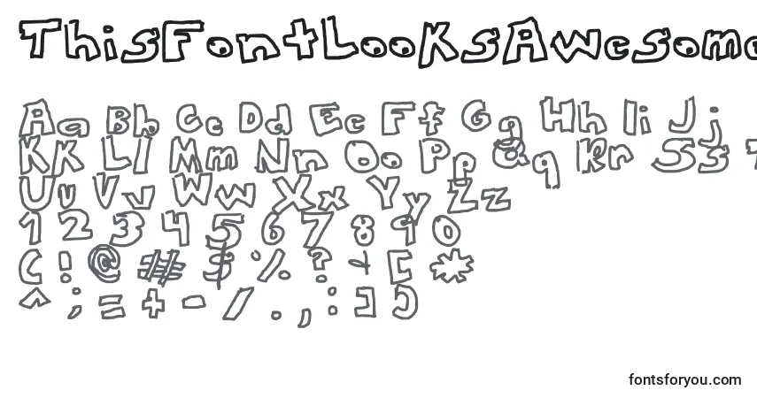 Fuente ThisFontLooksAwesome - alfabeto, números, caracteres especiales