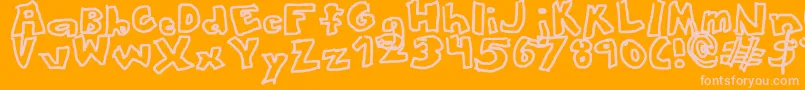 ThisFontLooksAwesome-Schriftart – Rosa Schriften auf orangefarbenem Hintergrund