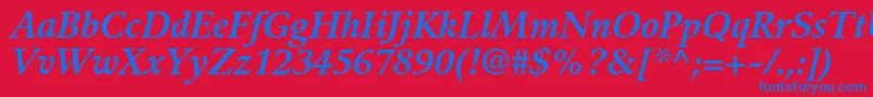 GuardiltstdBolditalic Font – Blue Fonts on Red Background