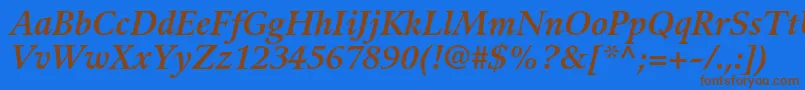 GuardiltstdBolditalic Font – Brown Fonts on Blue Background