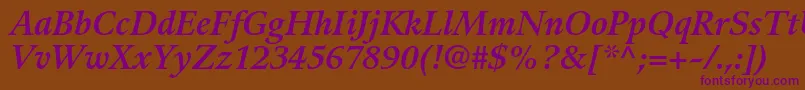 GuardiltstdBolditalic Font – Purple Fonts on Brown Background