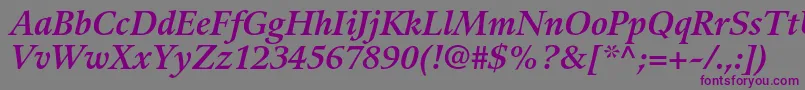 GuardiltstdBolditalic Font – Purple Fonts on Gray Background