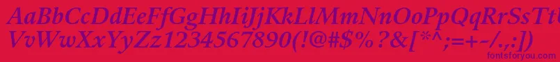 GuardiltstdBolditalic Font – Purple Fonts on Red Background