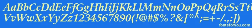 GuardiltstdBolditalic Font – Yellow Fonts on Blue Background