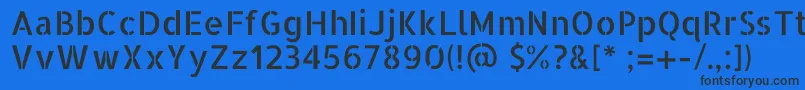AllertastencilRegular Font – Black Fonts on Blue Background