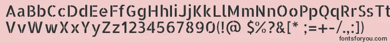 AllertastencilRegular-fontti – mustat fontit vaaleanpunaisella taustalla