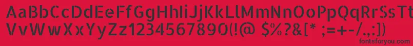 フォントAllertastencilRegular – 赤い背景に黒い文字