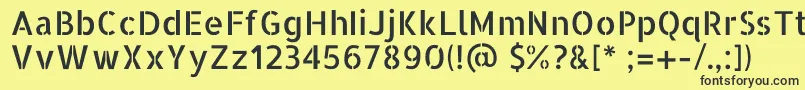 Шрифт AllertastencilRegular – чёрные шрифты на жёлтом фоне
