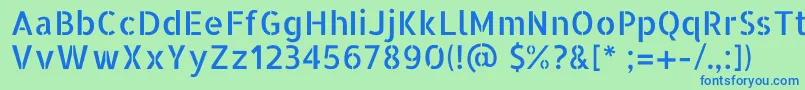 AllertastencilRegular Font – Blue Fonts on Green Background