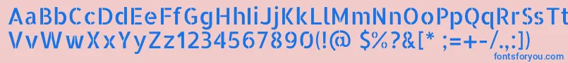 AllertastencilRegular-fontti – siniset fontit vaaleanpunaisella taustalla