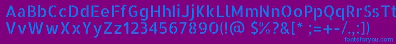 フォントAllertastencilRegular – 紫色の背景に青い文字